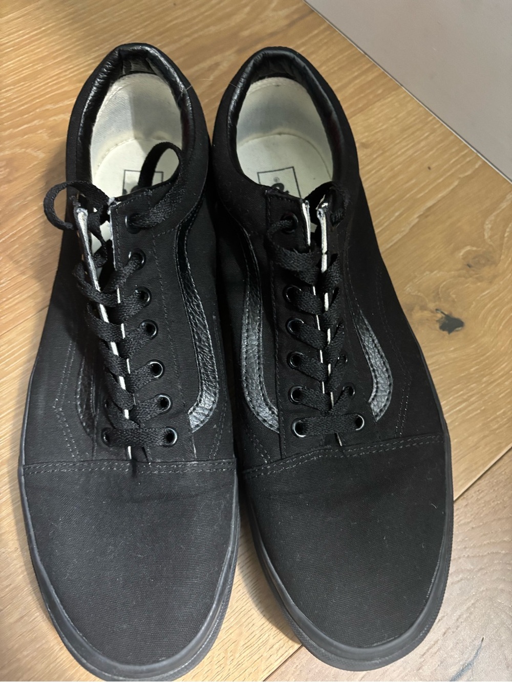 Vans Black Low-Top Canvas Sneakers with Side Stripe